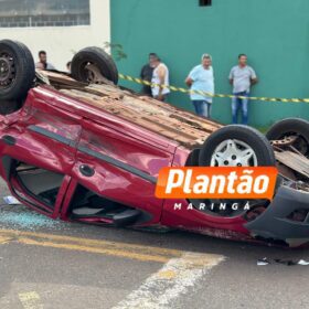 Colisão seguida de capotamento deixa quatro feridos em Maringá Foto 4 Fotos de Colisão seguida de capotamento deixa quatro feridos em Maringá