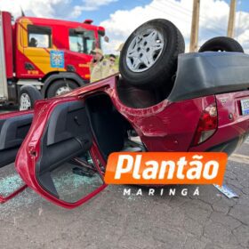 Colisão seguida de capotamento deixa quatro feridos em Maringá Foto 8 Fotos de Colisão seguida de capotamento deixa quatro feridos em Maringá