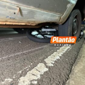 Moto é arrastada por carro após acidente em Maringá Foto 2 Fotos de Moto é arrastada por carro após acidente em Maringá