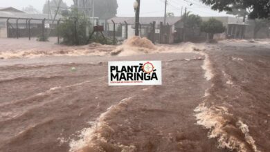 Fotos de VÍDEO: Avenida vira ‘rio’ após chuva em Sarandi