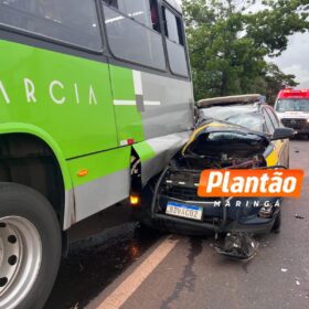 Colisão entre viatura da PRF e ônibus deixa dois policiais feridos na BR-376, em Mandaguaçu Foto 5 Fotos de Colisão entre viatura da PRF e ônibus deixa dois policiais feridos na BR-376, em Mandaguaçu