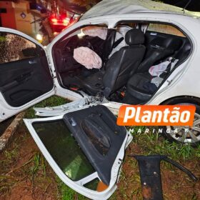 Motorista perde o controle e bate na árvore durante forte chuva em Maringá Foto 6 Fotos de Motorista perde o controle e bate na árvore durante forte chuva em Maringá