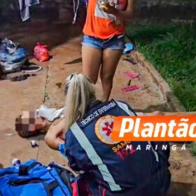 Homem é baleado em frente de casa e socorrido em estado gravíssimo em Maringá Foto 1 Fotos de Homem é baleado em frente de casa e socorrido em estado gravíssimo em Maringá