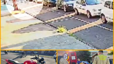 Fotos de Menino de 10 anos é atropelado por moto ao cruzar avenida em Maringá - câmera registrou acidente