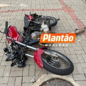 Motociclista é arremessado após carro avança preferencial em Maringá Foto 1 Fotos de Motociclista é arremessado após carro avança preferencial em Maringá