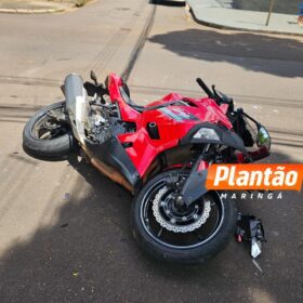Motociclista sofre ferimentos graves após carro avança preferencial em Maringá Foto 2 Fotos de Motociclista sofre ferimentos graves após carro avança preferencial em Maringá