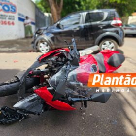 Motociclista sofre ferimentos graves após carro avança preferencial em Maringá Foto 4 Fotos de Motociclista sofre ferimentos graves após carro avança preferencial em Maringá