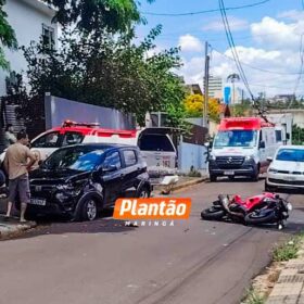 Motociclista sofre ferimentos graves após carro avança preferencial em Maringá Foto 5 Fotos de Motociclista sofre ferimentos graves após carro avança preferencial em Maringá