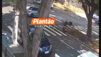 Fotos de Motociclista fica ferido após acidente na Avenida Euclides da Cunha, em Maringá