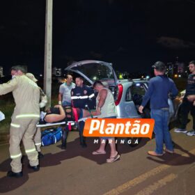 Vídeo mostra acidente grave entre moto e carro no Jardim Aclimação, em Maringá Foto 2 Fotos de Vídeo mostra acidente grave entre moto e carro no Jardim Aclimação, em Maringá