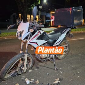 Motociclista sofre fratura exposta de fêmur após colisão na Avenida Colombo, em Maringá Foto 3 Fotos de Motociclista sofre fratura exposta de fêmur após colisão na Avenida Colombo, em Maringá