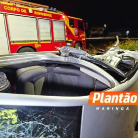 Fotos de Câmera registra acidente que matou idosa no Contorno Sul de Maringá