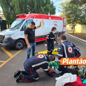 Fotos de Câmera registra homem sendo atropelado por motocicleta em Maringá