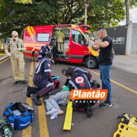 Fotos de Câmera registra homem sendo atropelado por motocicleta em Maringá
