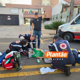 Fotos de Câmera registra homem sendo atropelado por motocicleta em Maringá
