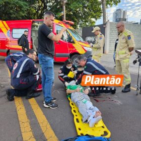 Fotos de Câmera registra homem sendo atropelado por motocicleta em Maringá