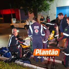 Motoboy fica gravemente ferido após carro avançar preferencial em Maringá Foto 1 Fotos de Motoboy fica gravemente ferido após carro avançar preferencial em Maringá