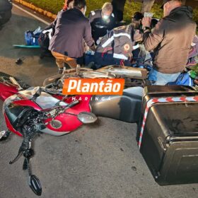 Motoboy fica gravemente ferido após carro avançar preferencial em Maringá Foto 5 Fotos de Motoboy fica gravemente ferido após carro avançar preferencial em Maringá