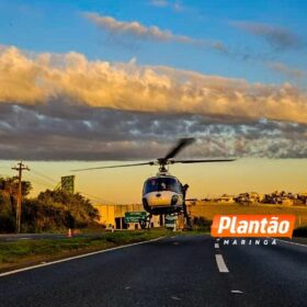 Fotos de Mulher capota carro e fica presa às ferragens na BR-376, na região de Maringá