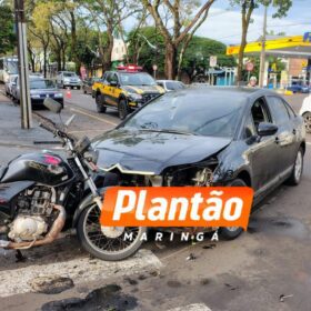 Fotos de Mulher sofre ferimentos graves após colisão entre carro e moto em Maringá; veja o flagrante