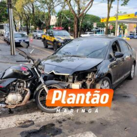 Fotos de Mulher sofre ferimentos graves após colisão entre carro e moto em Maringá; veja o flagrante