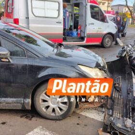 Fotos de Mulher sofre ferimentos graves após colisão entre carro e moto em Maringá; veja o flagrante