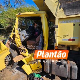 Caminhoneiro é resgatado das ferragens após grave acidente entre Sarandi e Marialva Foto 2 Fotos de Caminhoneiro é resgatado das ferragens após grave acidente entre Sarandi e Marialva