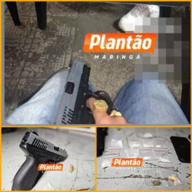 Fotos de Dupla é presa em Maringá após ostentar arma em rede social; GCM apreende drogas e pistola adaptada