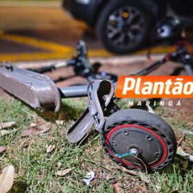 Jovem fica ferida após ser atropelada por motociclista ejetado em fuga em Maringá Foto 1 Fotos de Jovem fica ferida após ser atropelada por motociclista ejetado em fuga em Maringá