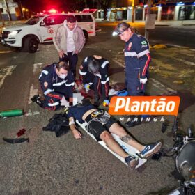 Fotos de Motociclista é intubado após queda de moto em Maringá 