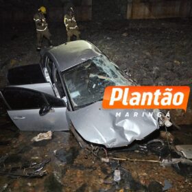 Fotos de Mulher é intubada após carro cair de ponte na divisa de Maringá e Sarandi
