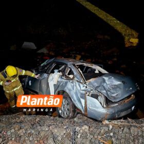 Fotos de Mulher é intubada após carro cair de ponte na divisa de Maringá e Sarandi