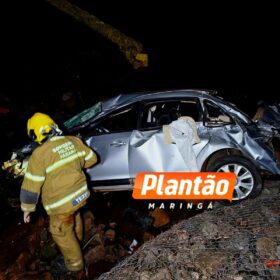 Fotos de Mulher é intubada após carro cair de ponte na divisa de Maringá e Sarandi