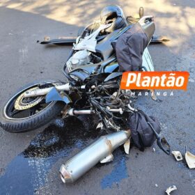 Fotos de Vídeo mostra motociclista sofrendo acidente grave a caminho do trabalho em Maringá