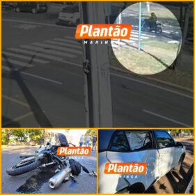 Fotos de Vídeo mostra motociclista sofrendo acidente grave a caminho do trabalho em Maringá