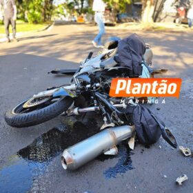 Fotos de Vídeo mostra motociclista sofrendo acidente grave a caminho do trabalho em Maringá