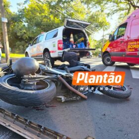 Fotos de Vídeo mostra motociclista sofrendo acidente grave a caminho do trabalho em Maringá