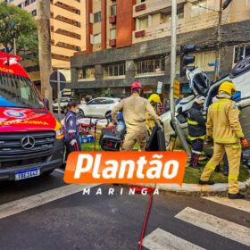 Câmera de segurança flagra acidente com capotamento em Maringá Foto 4 Fotos de Câmera de segurança flagra acidente com capotamento em Maringá