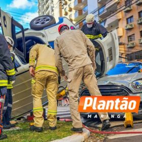 Câmera de segurança flagra acidente com capotamento em Maringá Foto 7 Fotos de Câmera de segurança flagra acidente com capotamento em Maringá