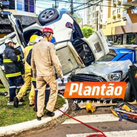 Câmera de segurança flagra acidente com capotamento em Maringá Foto 8 Fotos de Câmera de segurança flagra acidente com capotamento em Maringá