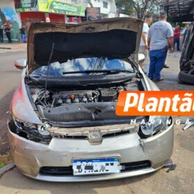 Carro capota após condutor invadir preferencial em Maringá Foto 3 Fotos de Carro capota após condutor invadir preferencial em Maringá