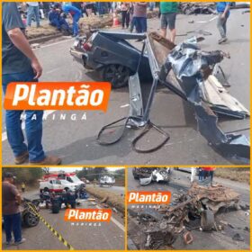 Carro fica destruído após acidente entre Sarandi e Marialva Foto 1 Fotos de Carro fica destruído após acidente entre Sarandi e Marialva