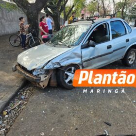 Casal fica ferido em colisão entre dois carros, em Maringá Foto 2 Fotos de Casal fica ferido em colisão entre dois carros, em Maringá