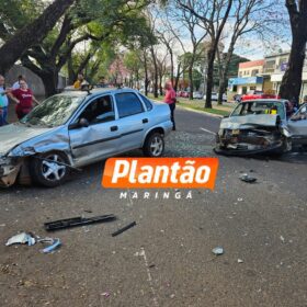 Casal fica ferido em colisão entre dois carros, em Maringá Foto 3 Fotos de Casal fica ferido em colisão entre dois carros, em Maringá