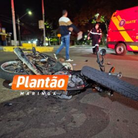 Fotos de Colisão entre duas motos deixa três feridos em Maringá