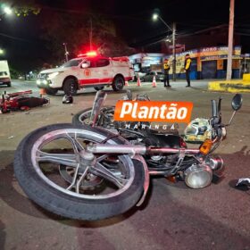 Fotos de Colisão entre duas motos deixa três feridos em Maringá