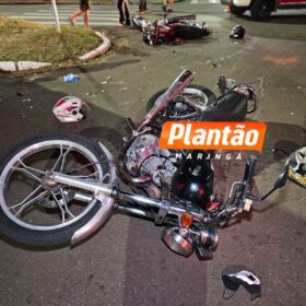 Fotos de Colisão entre duas motos deixa três feridos em Maringá