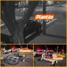 Fotos de Colisão entre duas motos deixa três feridos em Maringá