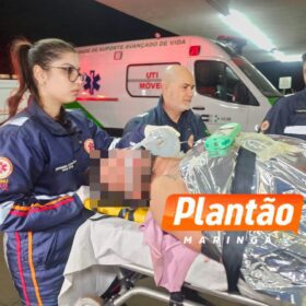 Fotos de Homem é intubado e socorrido em estado grave ao ser esfaqueado em Maringá