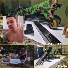 Maringaense executado em Marialva havia sido preso em 2022 em Sarandi com submetralhadora, pistola e moto furtada Foto 5 Fotos de Maringaense executado em Marialva havia sido preso em 2022 em Sarandi com submetralhadora, pistola e moto furtada